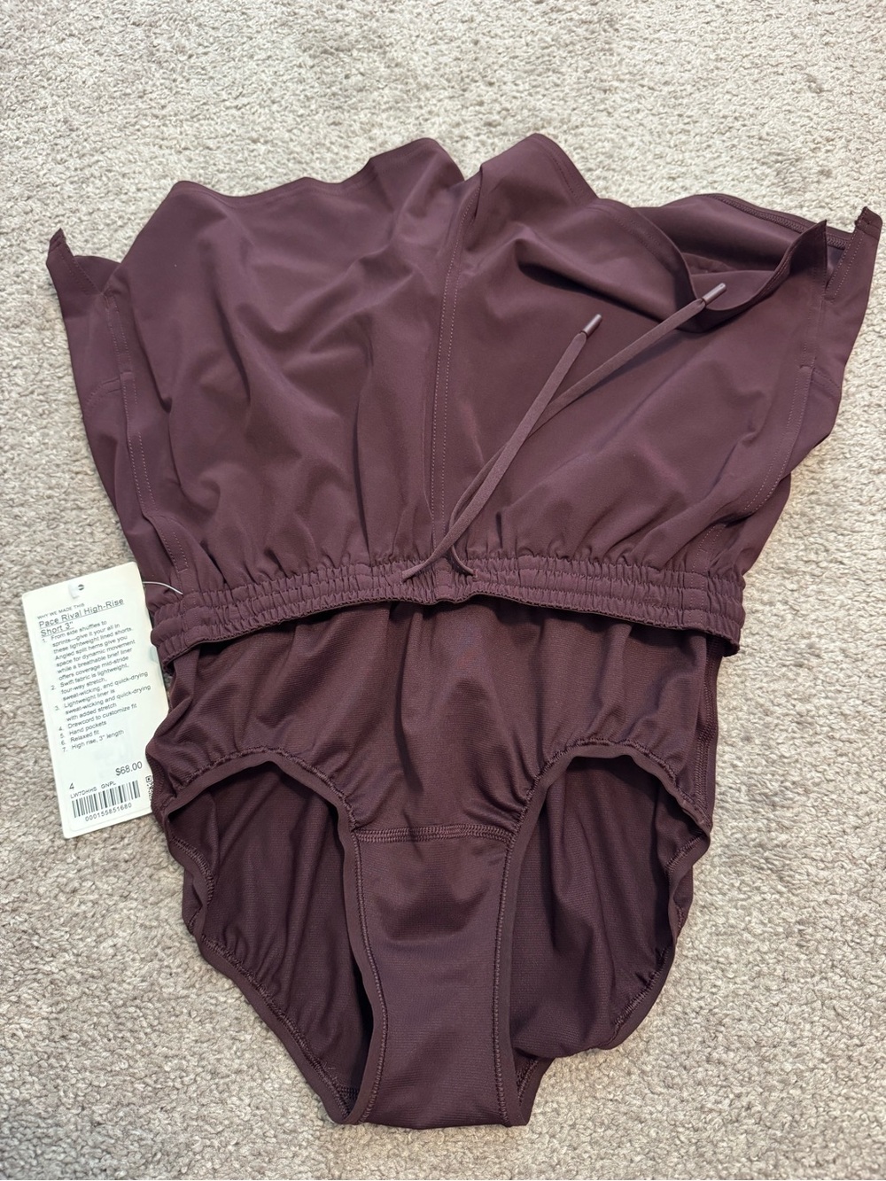 Lululemon Pace Rival High Rise Shorts 3”-Goodnight Plum-Size 4 - Picture 7 of 8